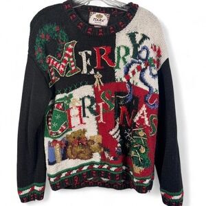 Vintage 1998 Tiara Petites‎ women's knit crewneck Christmas sweater size small